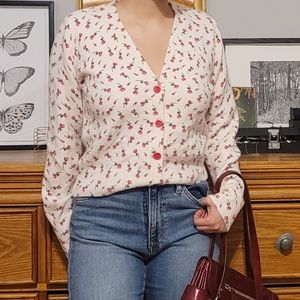 ZARA Rose Floral Cardigan